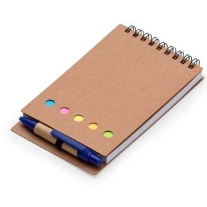 Bloco de anotações com post it e caneta