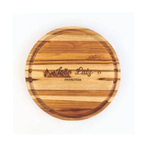 Bandeja de Madeira Redonda Personalizada