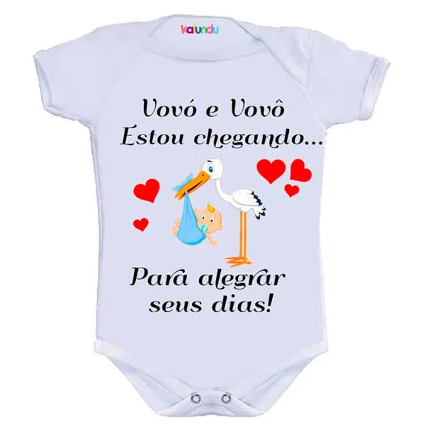 Body Baby Branco Personalizado Vovó e Vovô Estou Chegando
