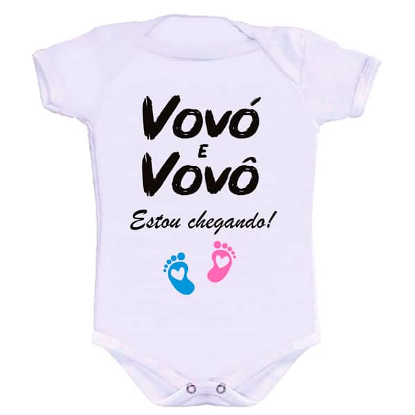Body Baby Branco Personalizado Vovó e Vovô Estou Chegando