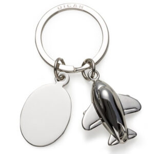 Chaveiro de metal avião com resina