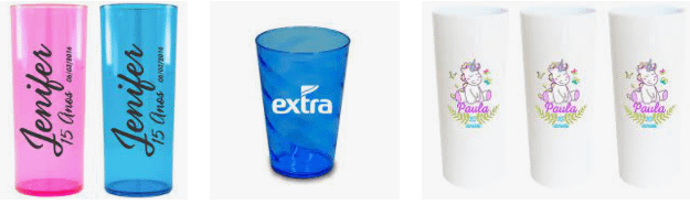 Copos em acrílico personalizados