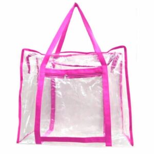 Ecobag em PVC Cristal Grande Alças Rosasa