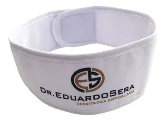 Faixa para Cabelo com Velcro Branca 5 Unidades Personalizada