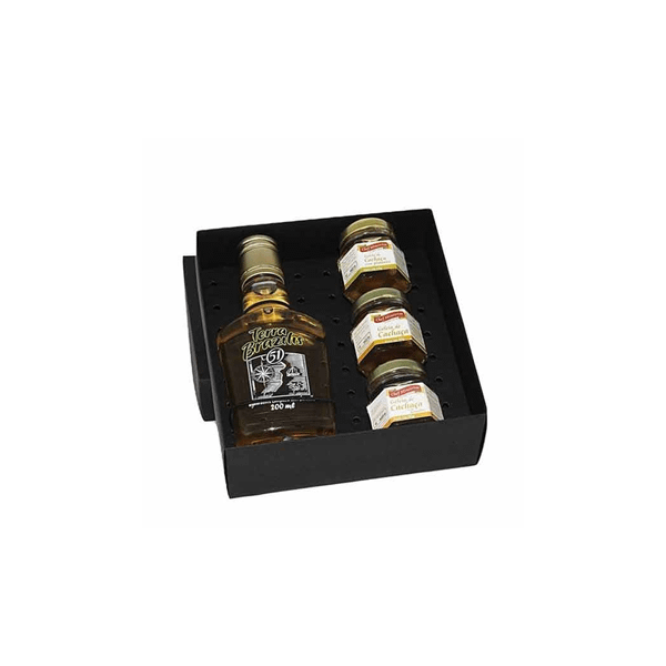 Kit Cachaça Gourmet com 3 Potes de Geleia