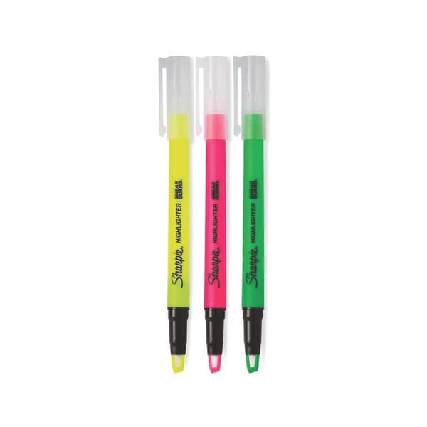 Kit Caneta Marca Texto com Visor Neon 3 Cores