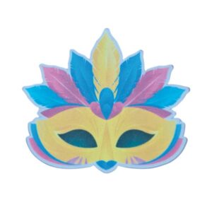 Kit Máscara Colorida e Pandeiro Carnaval