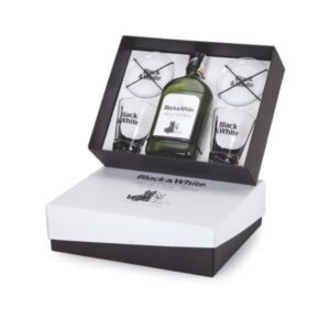 Kit Whisky Black e White com Dois Copos Dose