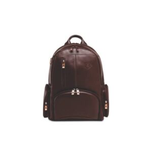 Mochila em Couro com 2 Bolsos Frontais