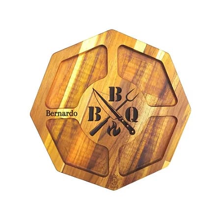 Kit Petisqueira com 5 divisórias + 2 Garfinhos de Bambu