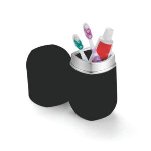 Porta Escova de Dente e Creme Dental Preto