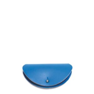 Porta Fone de Ouvido em Couro Liso Azul