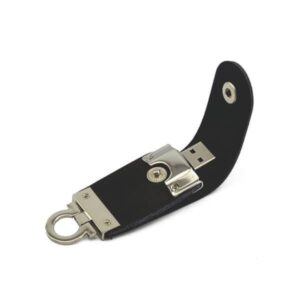 Porta-Pen Drive Couro Fechamento por Botão de Pressão