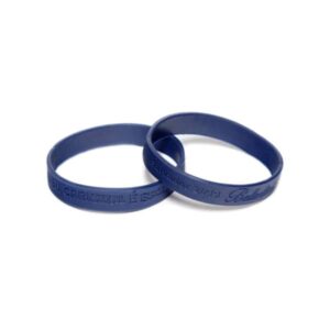 Pulseira de borracha com dupla gravação em baixo relevo