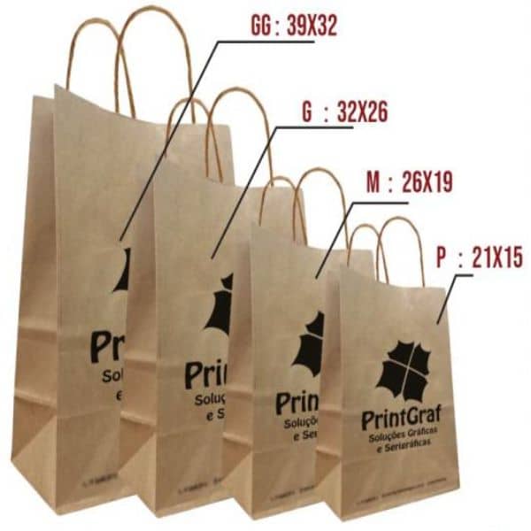 Sacola De Papel Kraft Personalizada