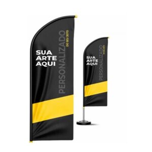 Wind Banner Personalizado Fly Flag Dupla Face 3m Completo