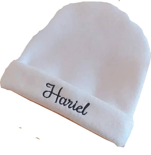 Touca para Recém Nascido Bordada