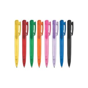 Caneta plástica translúcida