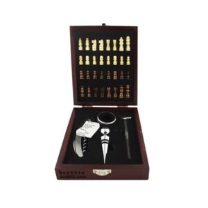 Kit Para Vinho com Jogo de Xadrez Personalizado
