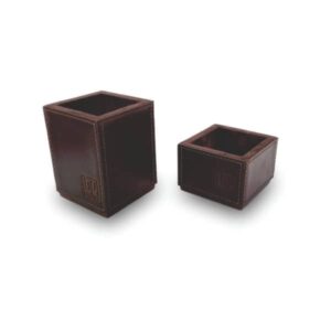 Porta Lápis e Clips Premium em Couro